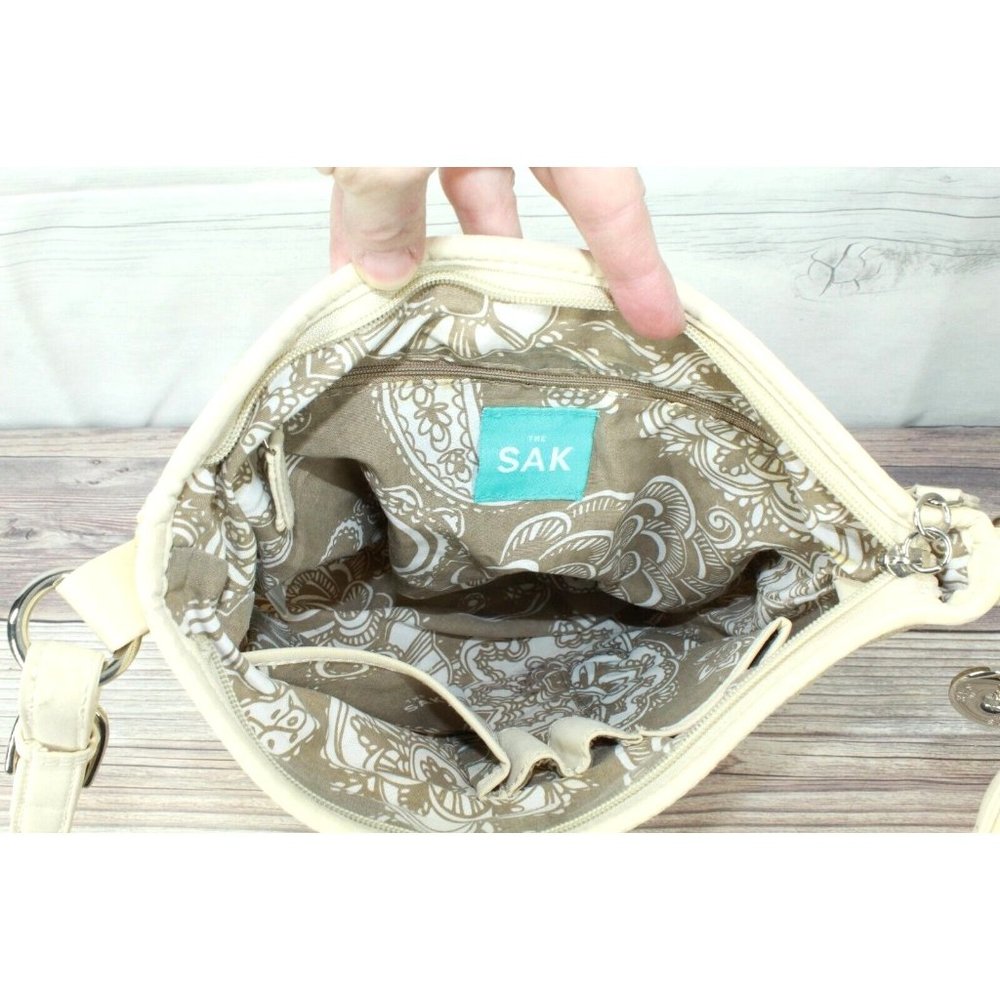 The Sak Cream Ivory Polyester Crochet Lined Classic Shoulder Handbag - Picture 7 of 11